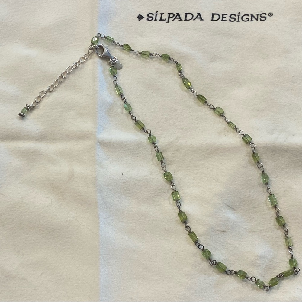 SILPADA .925 Sterling Silvet & Green Bead Necklace